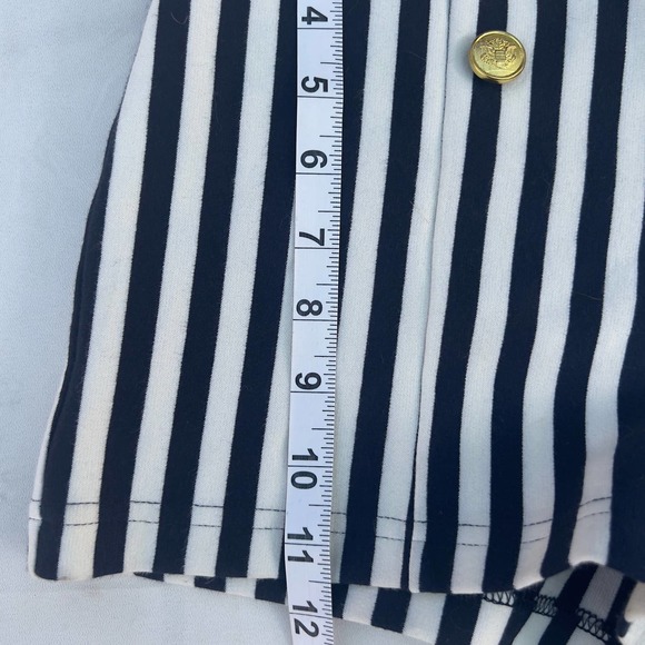 Forever 21 Women's Striped Nautical Shorts Elastic Waist Cream/Navy Size M - Picture 7 of 8